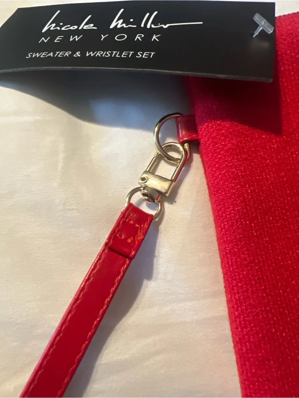 Nicole Miller Red Wristlet Clutch with Removable Strap